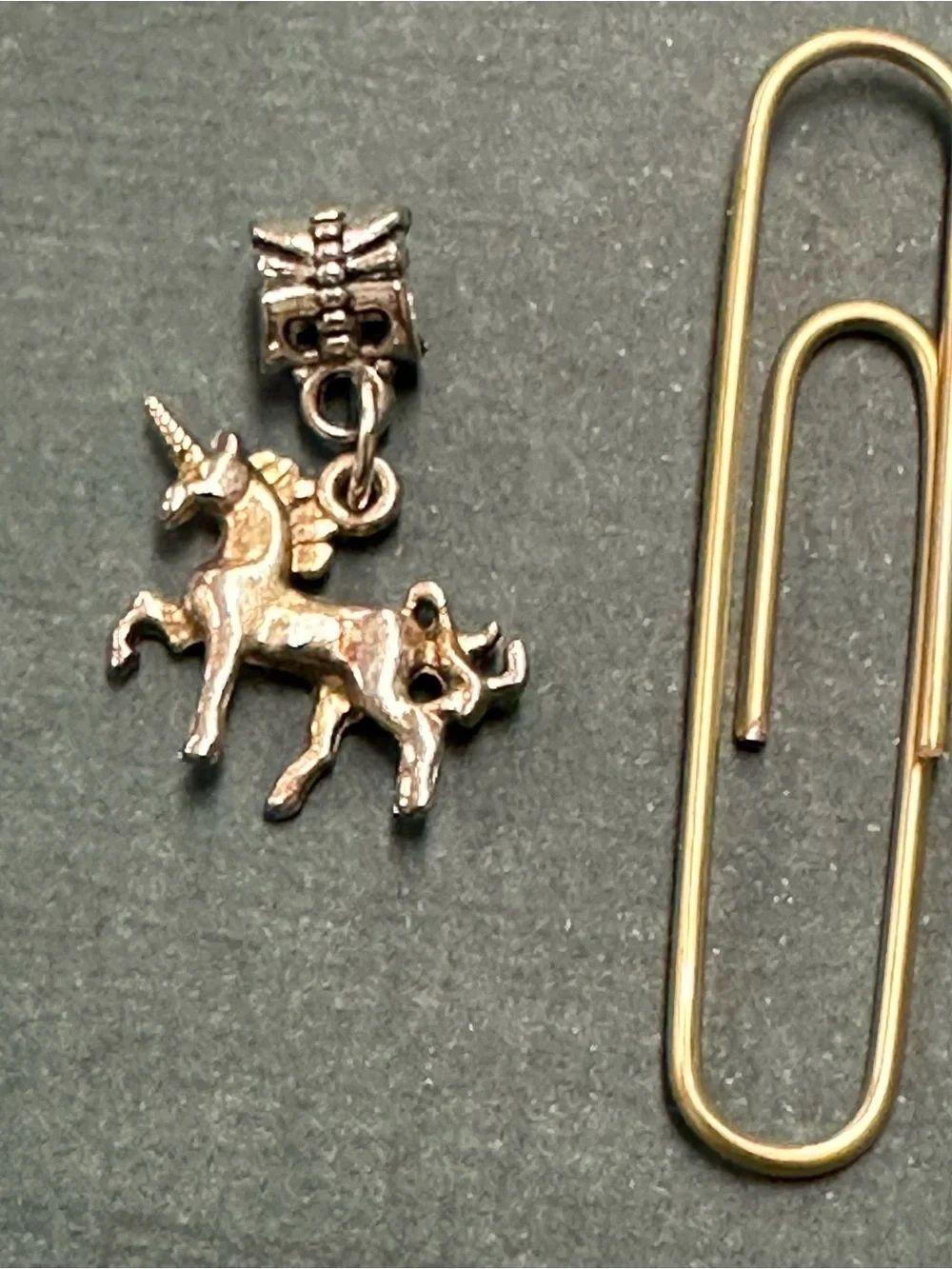 Silver Unicorn Dangle Charm B12